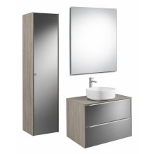 Мебель для ванной с накладной раковиной Roca Inspira 80 городской дуб с зеркалом