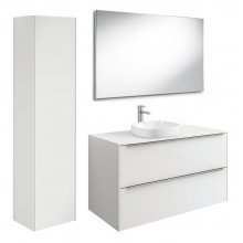 Мебель для ванной со встроенной раковиной Roca Inspira 100 белый глянец