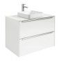 Мебель для ванной со встроенной раковиной Roca Inspira Square 80 белый глянец