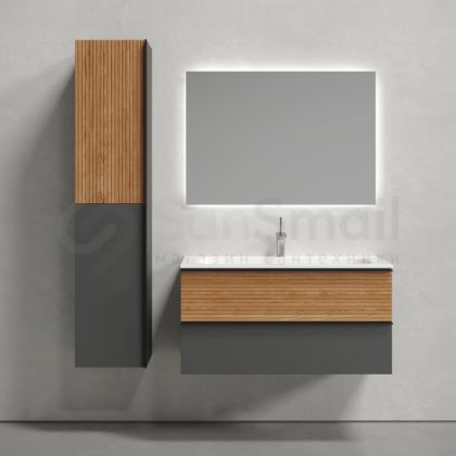 Мебель для ванной Sancos Delta 100 дуб/графит