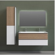 Мебель для ванной Sancos Delta 120 дуб/белая с 2 отверстиями