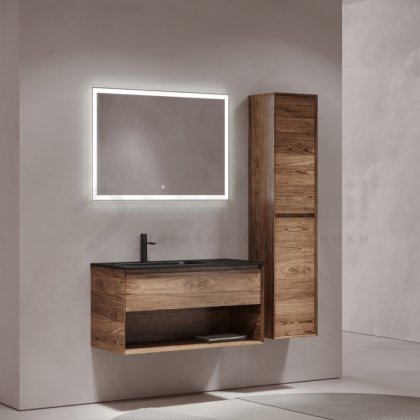 Мебель для ванной Sancos Marmi 1.0 100 дуб чарльстон Black левая