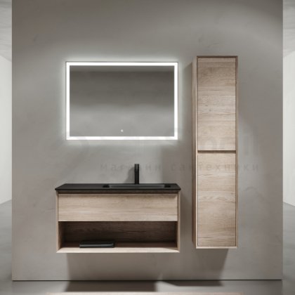 Мебель для ванной Sancos Marmi 1.0 100 дуб галифакс Black правая