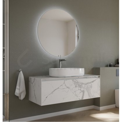 Мебель для ванной Sancos Stone 120 белый мрамор