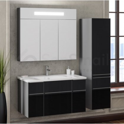 Мебель для ванной Smile Кристалл 90 цвет черный/титан