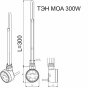 Терморегулятор Terma MOA 300W с вилкой черный матовый