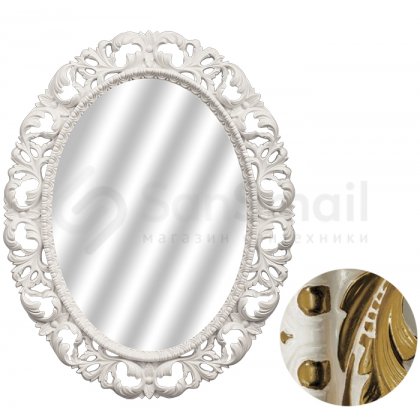 Зеркало Tessoro Isabella TS-10210-W/B белый глянец с бронзой