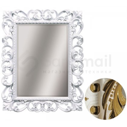 Зеркало Tessoro Isabella TS-2076-750-W/B белый глянец с бронзой