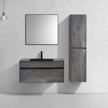 Мебель для ванной Vincea Chiara 100 цвет серый камень Black