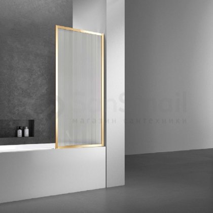 Шторка на ванну Vincea VSB-41700 70 см профиль золото/стекло рифленое