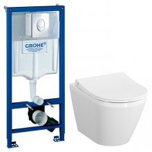 Комплект Grohe Rapid SL 38721001 + Vitra Integra 7040B003-0075 + Grohe Skate Air 38505000 хром глянцевый