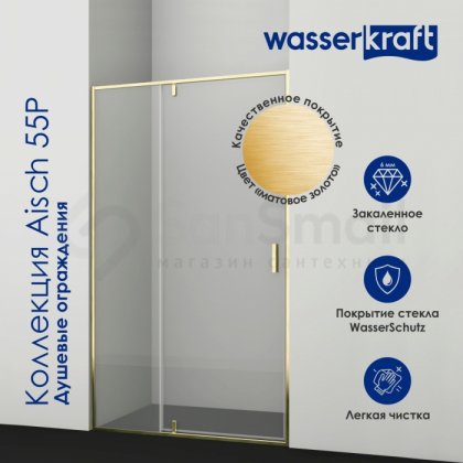 Дверь в нишу WasserKRAFT Aisch 55P04 90 см